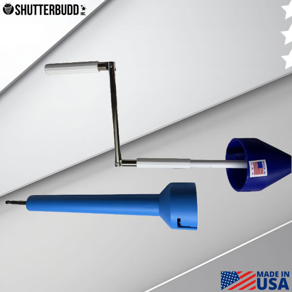 Drill-powered tool for rolling up and down storm shutters